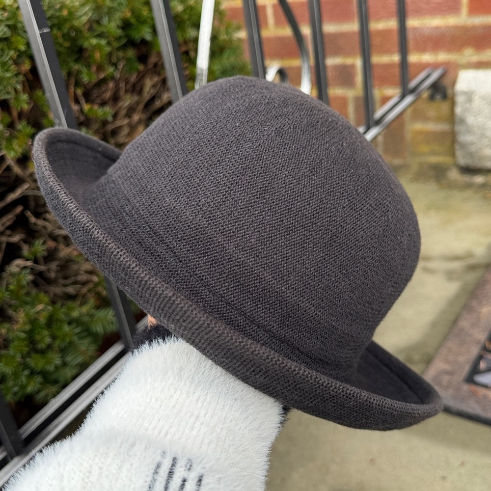 MALEES NEWPORT RHODE ISLAND BLACK LINEN CLOTH HAT COLLAPSIBLE S/M
